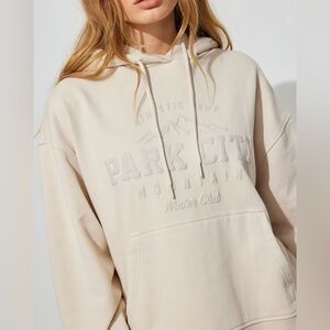 NWOT Garage Beige Graphic Hoodie